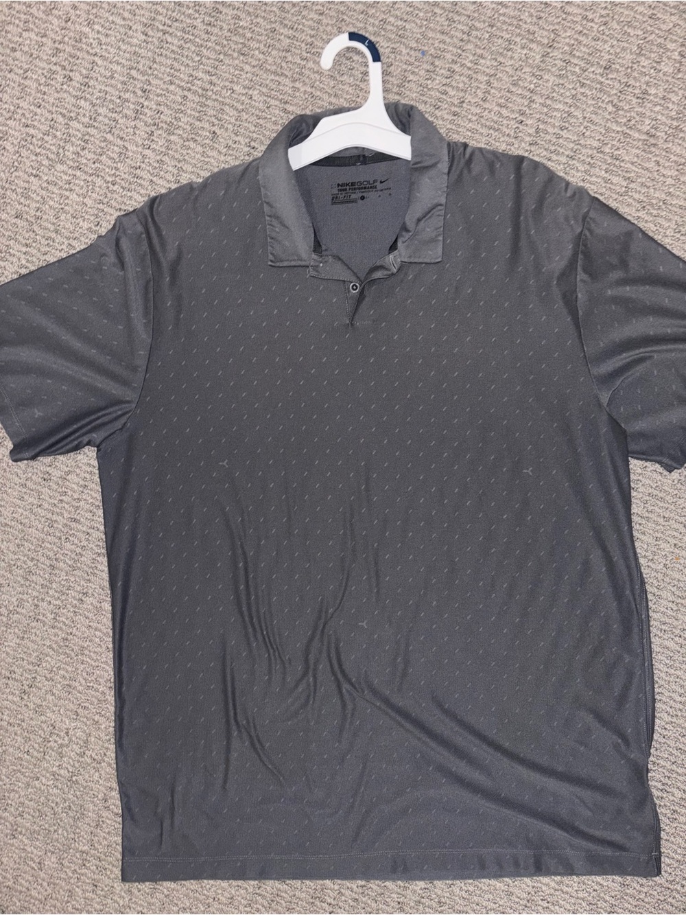 Nike Men's Charcoal Gray Polo Shirt - Size L